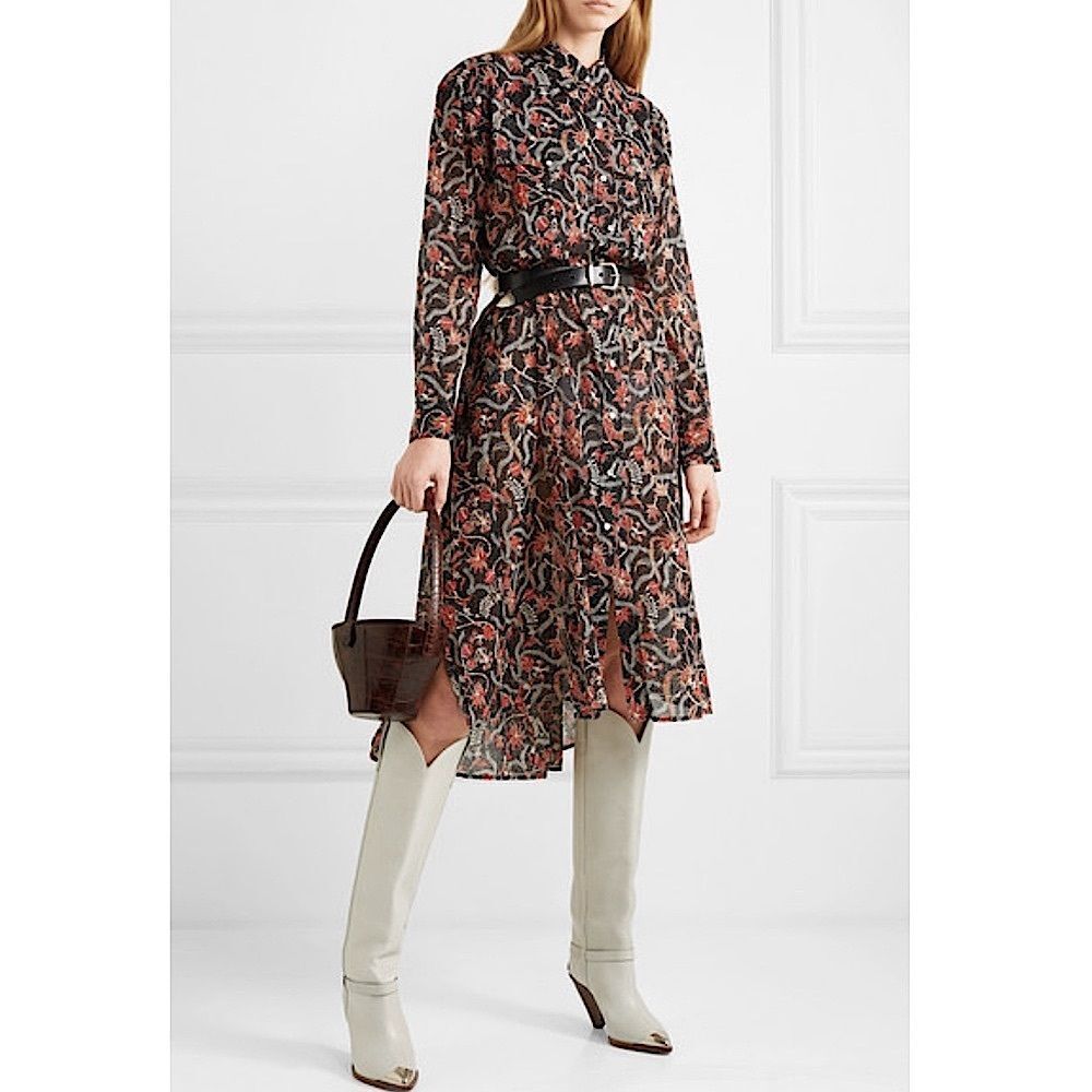 Isabel Marant Etoile Eliane Printed Cotton Voile Dress Size EU 40 (FR)